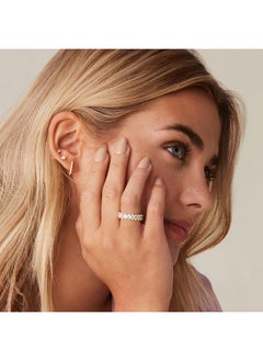 PAVOI 14K Yellow Gold Plated Rings Oval Cubic Zirconia Love | 5Mm Stackable Yellow Gold Rings | Women Size 8  - Image 2