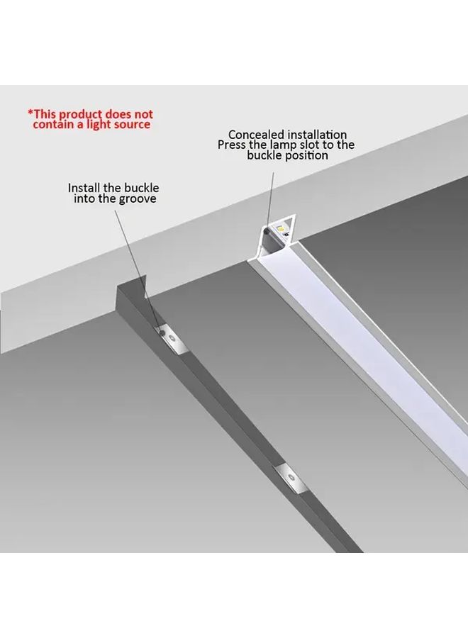 3.3ft 1m LED Channel Concealed 10X10mm With Flash LED Diffusion Channel For Strip Lights U Shaped Black Aluminum Profile With Black Cover - Image 4