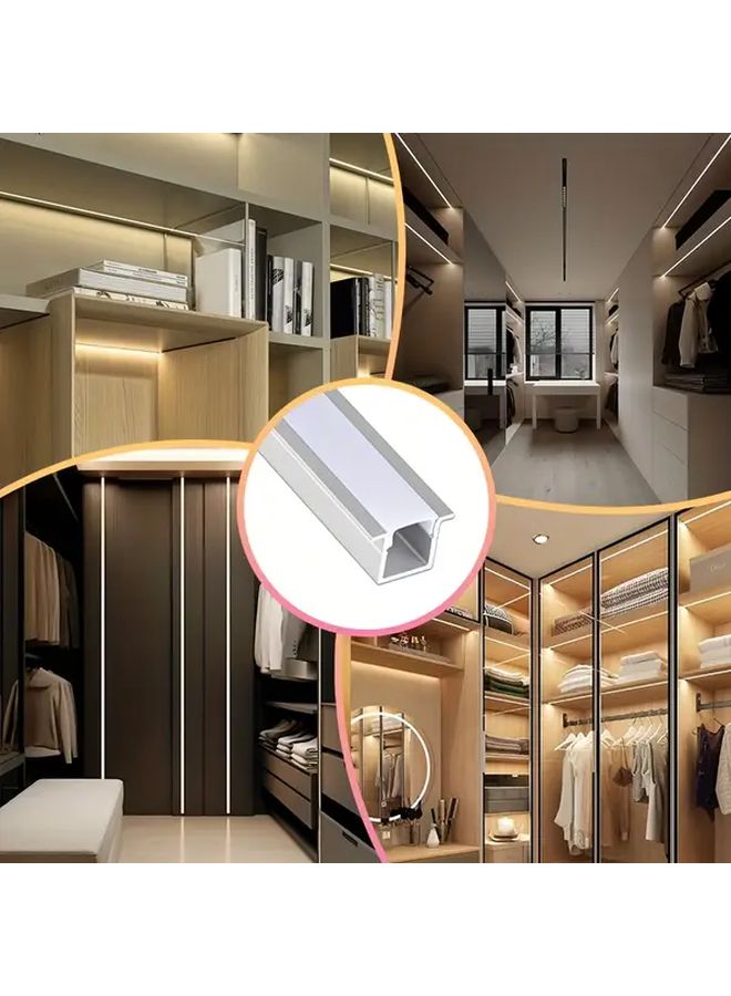 3.3ft 1m LED Channel Concealed 10X10mm With Flash LED Diffusion Channel For Strip Lights U Shaped Black Aluminum Profile With Black Cover - Image 5