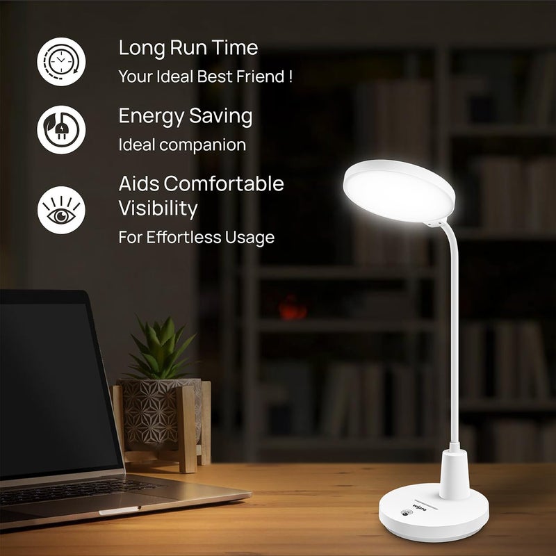 Wipro 8W Rechargable LED Table Lamp TL1 3 in 1 Color Changing Cool DayNeutralWarm White 3 Step dimming Portable Desk Lamp Touch Control Premium Study lamp USB C ChargingPack of 1 - Image 3