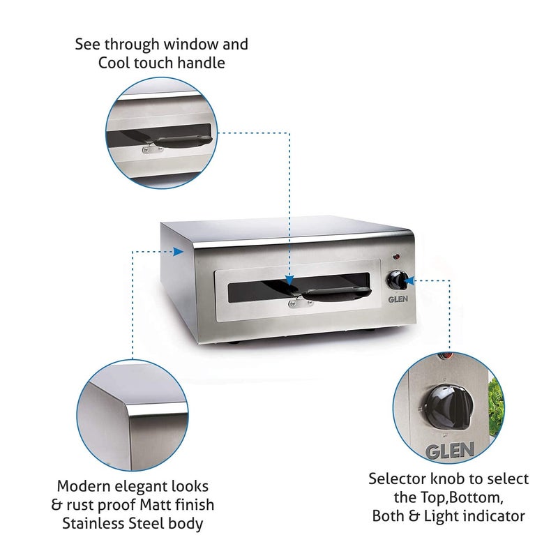 GLEN GLEN Electric Tandoor and Grill 1100 watt Stainless Steel Body with 2 Year Warranty SA5014  - Image 4