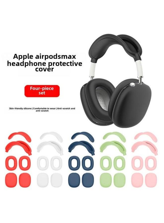 Suitable For Apple AirPods Max Head-mounted Headphone Head Beam Shell Ear Cap Silicone Protective Cover-Color:Red Cap-Model:Headphones