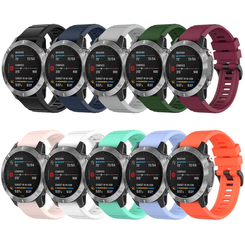 QGHXO حزام لجهاز Garmin Fenix 7/7 Pro/6/6 Pro/5/5 Plus، حزام بديل ناعم من السيليكون لجهاز Garmin Forerunner 745/935/945/955/965 الذكي - Image 2