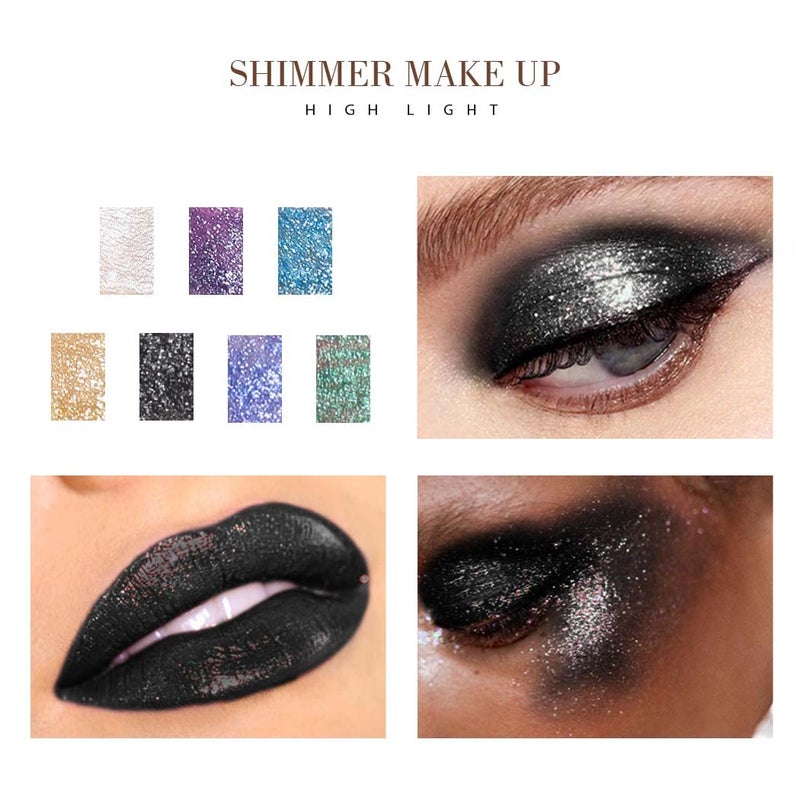 Kilshye Glitter Liquid Eyeshadow Shimmer Eye Shadow Metallic Eyeshadows High Pigment Eyes Shadow Long Lasting Waterproof Eyes Liquid Makeup for Women and Girls Pack of 1 (G- Black 12) - Image 3