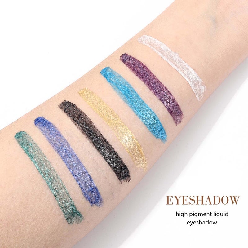 Kilshye Glitter Liquid Eyeshadow Shimmer Eye Shadow Metallic Eyeshadows High Pigment Eyes Shadow Long Lasting Waterproof Eyes Liquid Makeup for Women and Girls Pack of 1 (G- Black 12) - Image 5