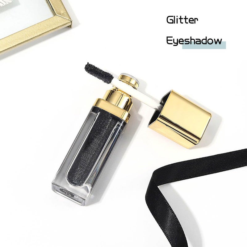 Kilshye Glitter Liquid Eyeshadow Shimmer Eye Shadow Metallic Eyeshadows High Pigment Eyes Shadow Long Lasting Waterproof Eyes Liquid Makeup for Women and Girls Pack of 1 (G- Black 12) - Image 4