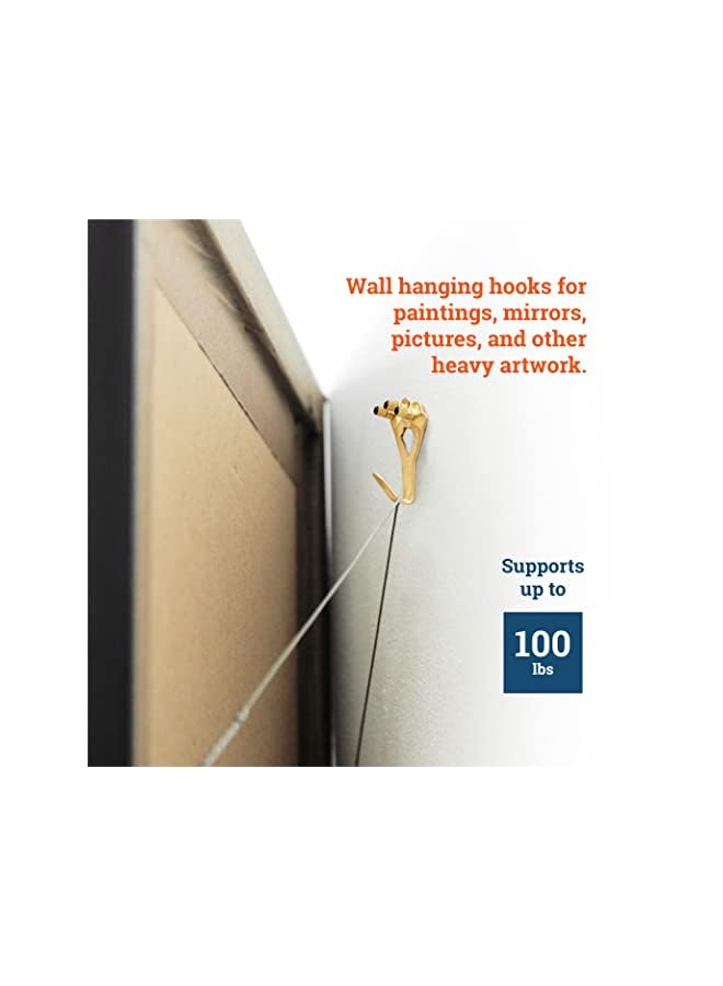 PROMASS Duty Picture Frame Hooks Supports Up to 100 lbs - 10 Pack with Nails | Picture Hanging Hooks for Drywall - Mirror Hanging Hardware - Plaster Wall Picture Hangers - Image 4