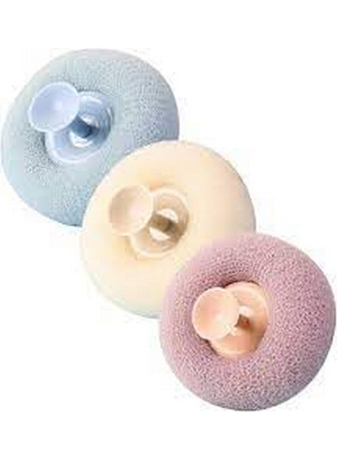 Multicolor Round Loofah Bath Ball, Exfoliating Bath Sponge Scrubber with Suction Cup, Super Soft Cleaning Brush All Type of Skin of Men, Women, Babies, Kids Exfoliating Bath Shower Sponge (1 Piece) - Image 1