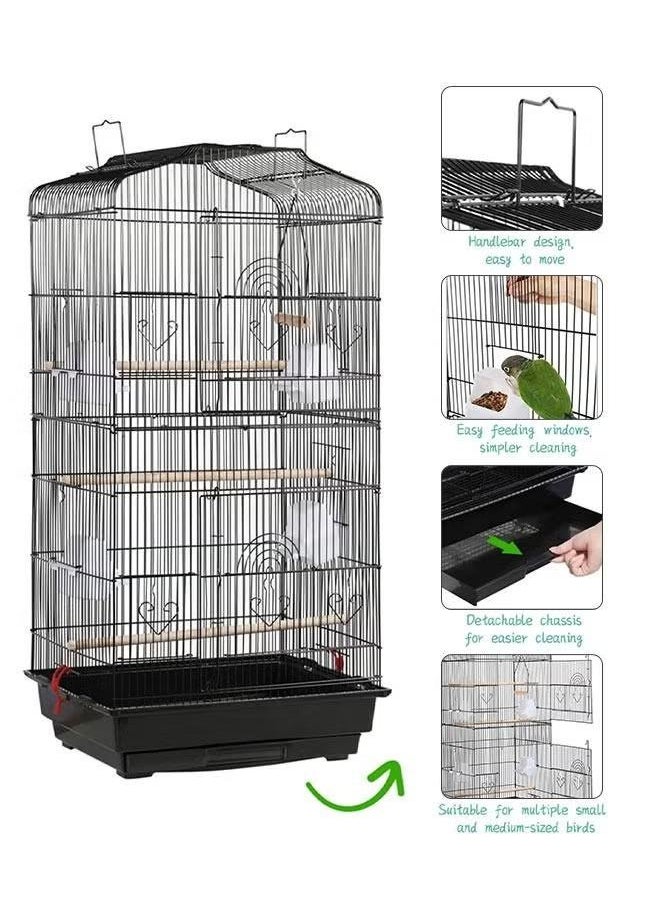 XiuWoo - Durable Metal Bird Cage Versatile Parrot Cage, 93Cm Special Extra Large Luxury Villa Breeding Cage 46x35x92 Cm - Image 1