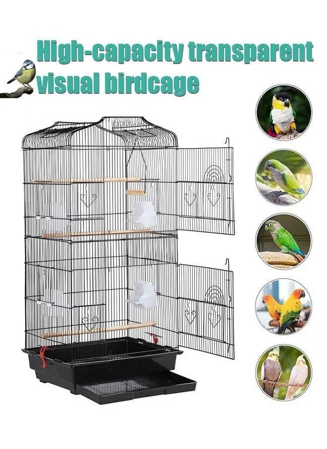 XiuWoo - Durable Metal Bird Cage Versatile Parrot Cage, 93Cm Special Extra Large Luxury Villa Breeding Cage 46x35x92 Cm - Image 1