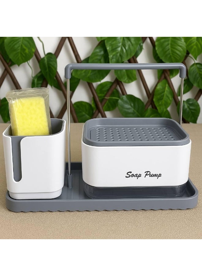 3-in-1 Dish Soap Pump Dispenser Set with Brush and Sponge Holder - Image 4