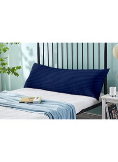Hotel Linen Klub Krude  Long Body Pillow 1pc, Fabric: 100% Polyester 85 GSM Microfiber 1 cm Stripe Super Soft, Filling: 1300 gm Hollow Fiber Comfort, Breathable & Ultra Soft Size: 45 x 120 cm, Color: Navy  - Image 3