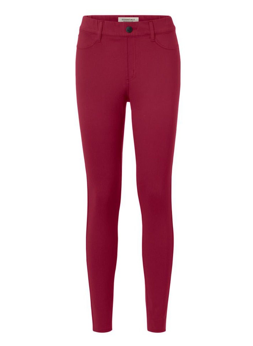Tchibo Women Skinny Fit Plain Pants, Red  - Image 2