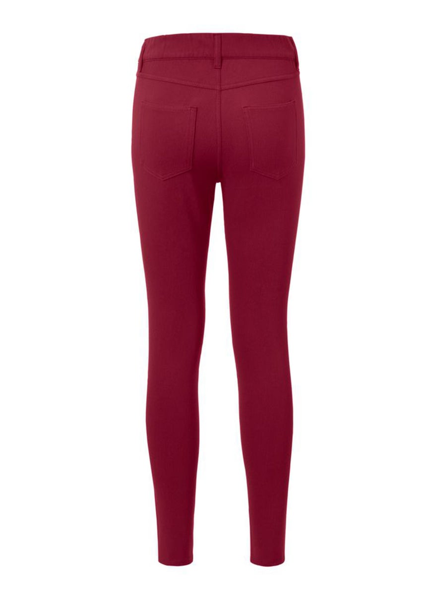 Tchibo Women Skinny Fit Plain Pants, Red  - Image 3