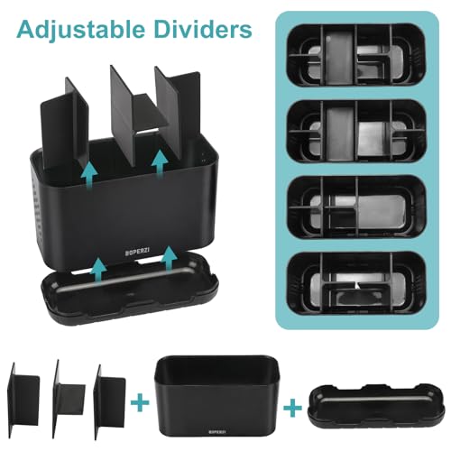 Boperzi Toothbrush Holders for Bathrooms Organizers and Storage, Large Tooth Brush Holders with Drainage, Anti-Slip Electric Toothbrush and Toothpaste Holders Caddy for Shower Kids Family, Black - Image 4