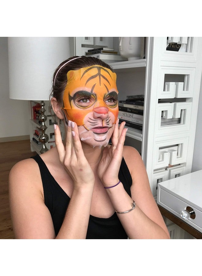 masque Bar Pretty Animalz Tiger Facial Sheet Mask (6 Pack) Korean Beauty Skin Care Treatment Antiseptic Evens Skintone Antiinflammatory Anti Aging Spa Fun Face Mask Sheets Animal Characters - Image 5