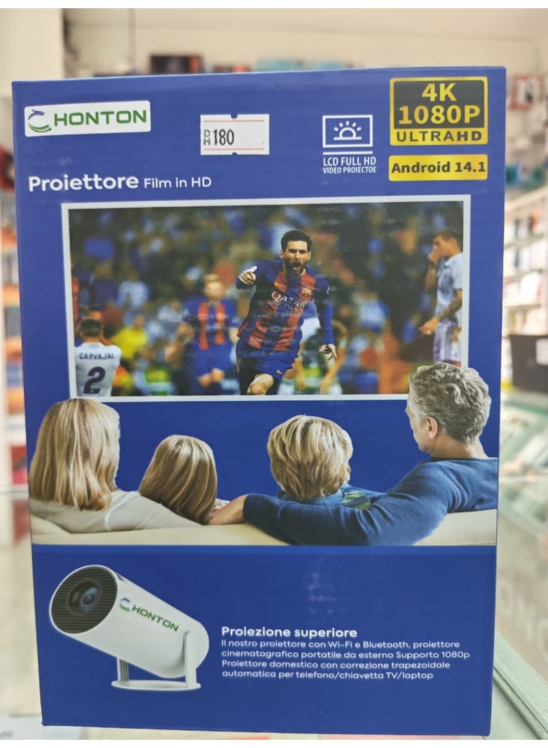 HONTON بروجيكتور فيديو HONTON FULL HD 4K بنظام أندرويد 14.1 - Image 1