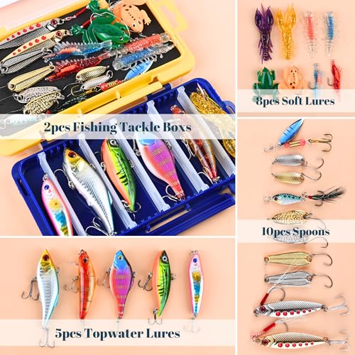 VTYEPOU Fishing Advent Calendar 2025 for Men - Fishing Lures Kit with Tackle Box Advent Calendar for Fisher Teen Boys - 2025 Xmas Holiday Surprise Gift for 24 Days Christmas Countdown - Image 2
