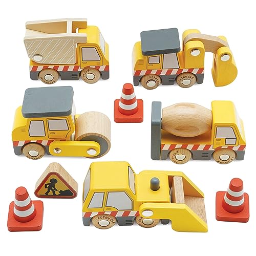 Le Toy Van Wooden Construction Vehicles Set - Image 1