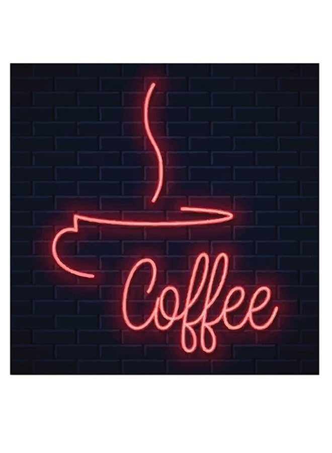 RYN Coffee By Neon Themed Wall Art Black/Red 30x30cm - Image 1