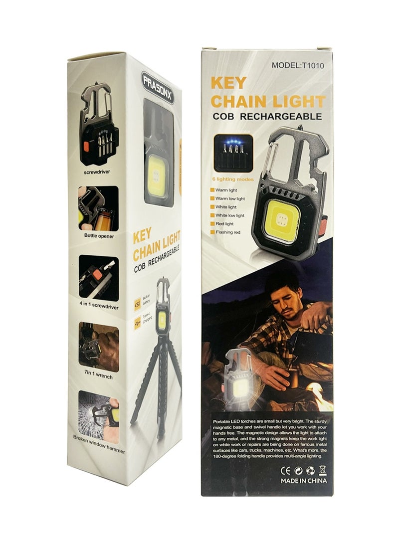 Prasonx LED Keychain Flashlight, Mini Portable with Screwdriver and Small Stand (Multi-Purpose) - Image 2