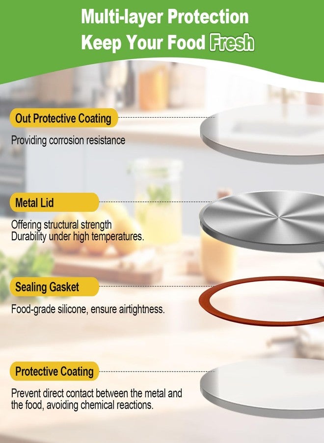 RoxRulie 116PCS Canning lids Wide Mouth(3.43in/87mm), Upgraded Leak-Proof Mason Jar Lids for Ball/Kerr Jars, Split-Type Lid with Perfect Airtight Seal, Canning Jars Lids, Food Grade Material - Image 4