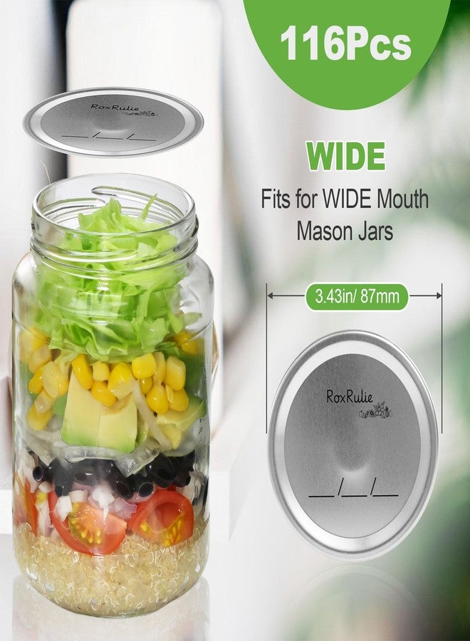 RoxRulie 116PCS Canning lids Wide Mouth(3.43in/87mm), Upgraded Leak-Proof Mason Jar Lids for Ball/Kerr Jars, Split-Type Lid with Perfect Airtight Seal, Canning Jars Lids, Food Grade Material - Image 2