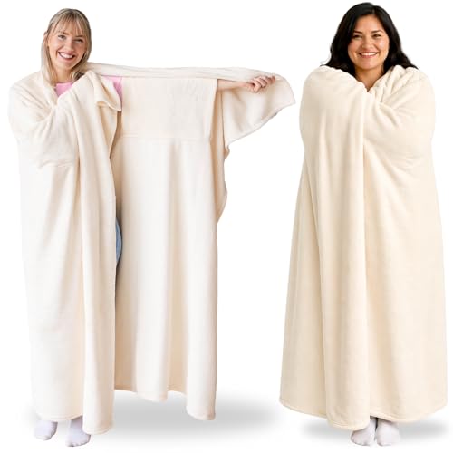 Super Blanky Wearable Blankets for Women - Cozy Mothers Day Gifts for Mom, Adult Comfy Wearable Blanket Men, Gift for Her Girlfriend, Grandma Mothers day Gifts for Wife Birthday Gift Ideas, Cream - Image 1