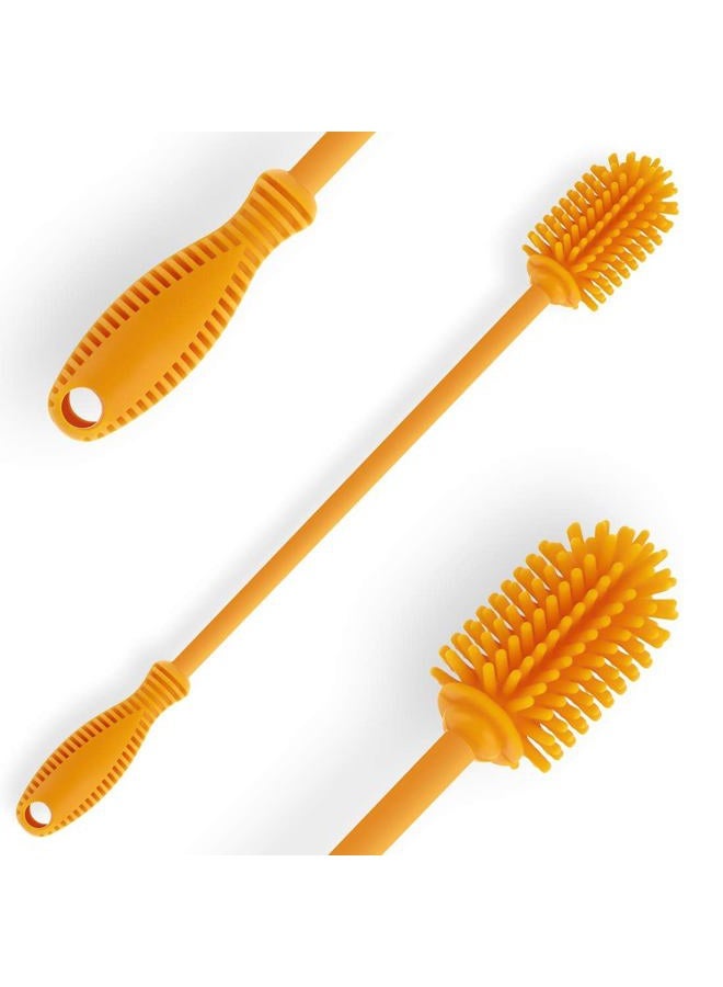 ddLUCK فرشاة تنظيف زجاجات سيليكونية بمقبض طويل، 12.5" منظف زجاجات للماء لزجاجات الأطفال، هيدرو فلاس، زجاجات رياضية، مزهريات، أدوات زجاجية، مثالية لفتحات الزجاجات ذات القطر الأصغر (عبوة واحدة) - Image 1