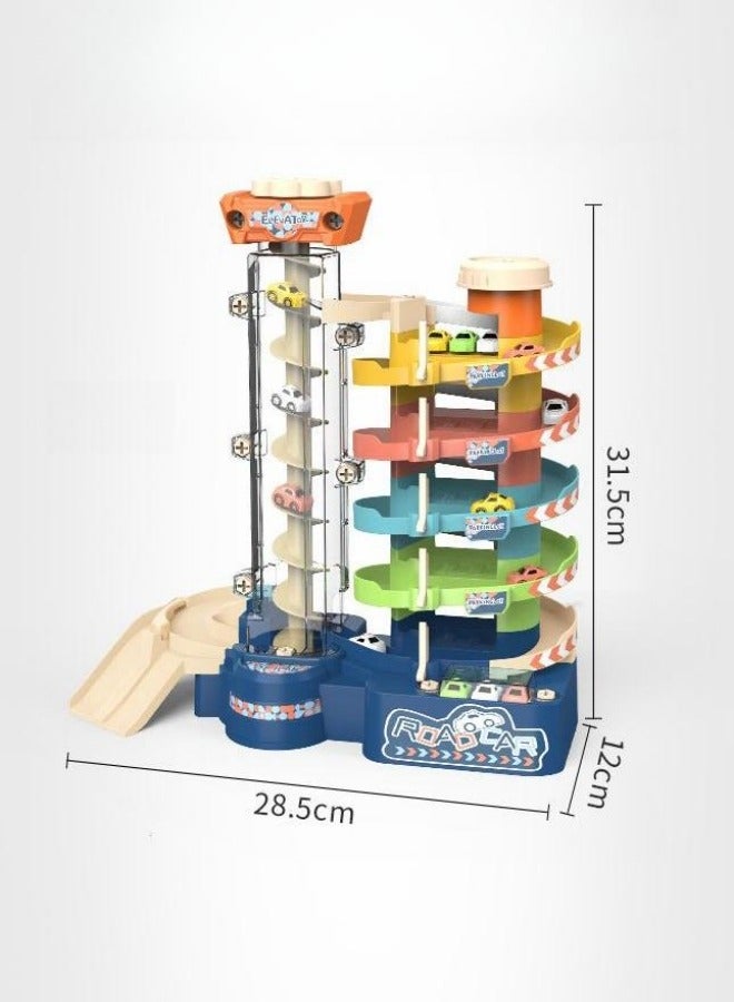 ميكسد الكهربائية 5 طوابق المرآب المسار عدة لعبة سيارة لعبة آلة بناء سيارة وقوف السيارات المسار مع 5 قطع يموت الصب سيارة معدنية - Image 5