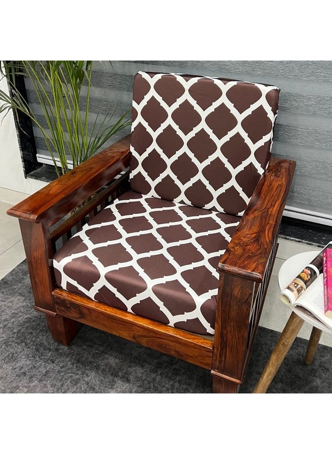 ohello® Stretchable/Spandex Printed Sofa Slip Cover, Pack of 6 Sofa seat Covers can use for livingroom, Couch, Wooden Sofas & Offices (Brown, SSC_903) - Image 2