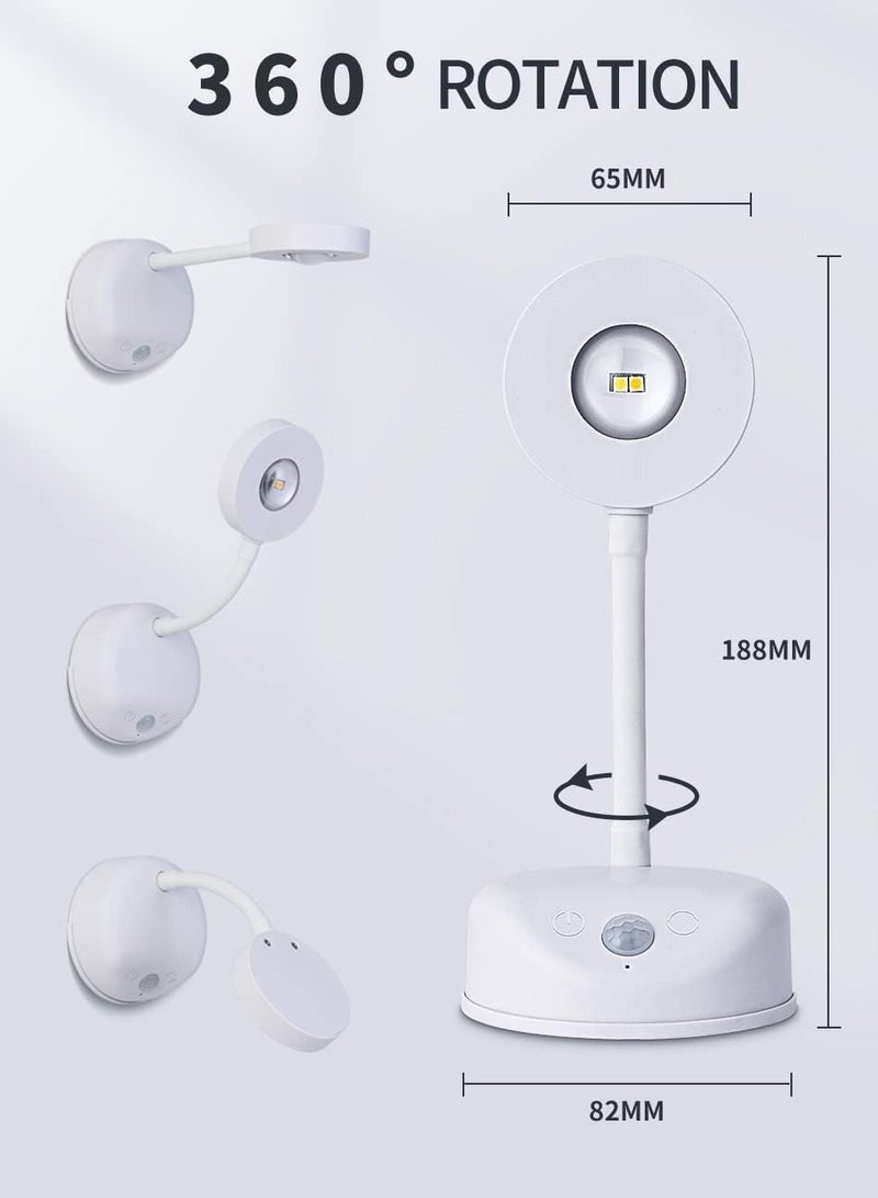 ضوء حائط لاسلكي ذكي قابل لإعادة الشحن بـ3 ألوان - كشاف LED قابل للتعتيم مع مستشعر حركة وتدوير 360 درجة لإضاءة اللوحات والصور والأعمال الفنية  - Image 2
