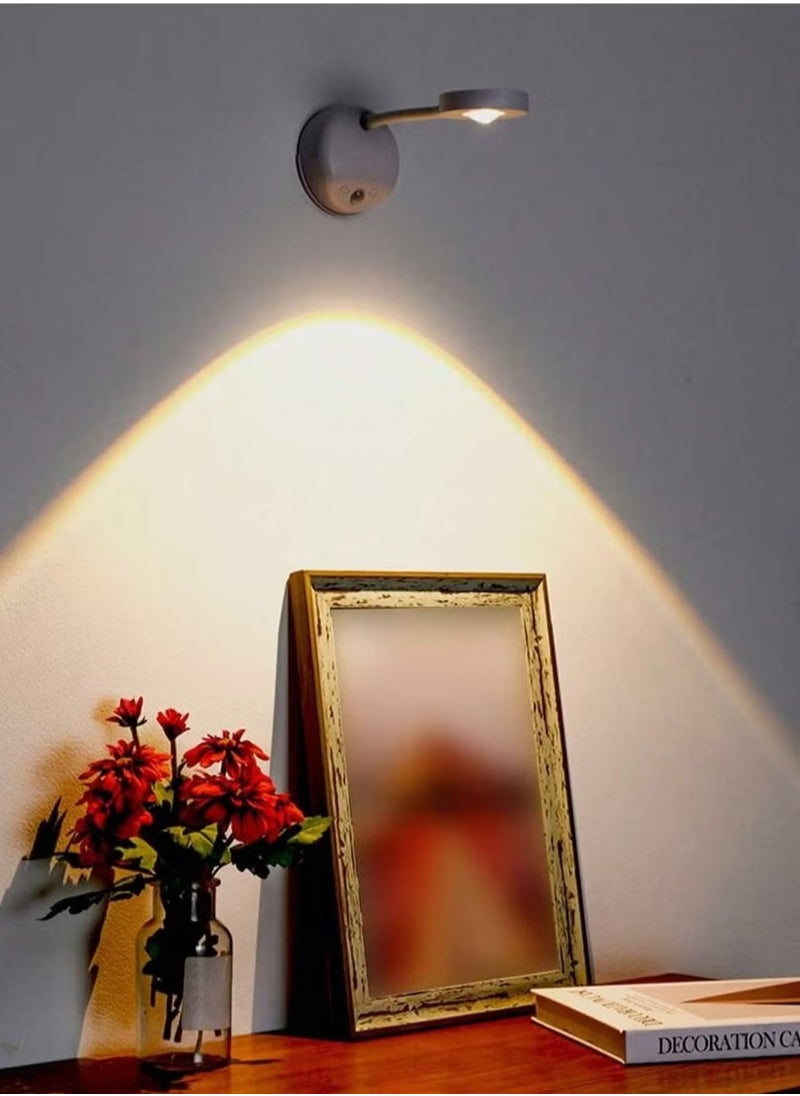 ماركة غير محددة ضوء حائط لاسلكي ذكي قابل لإعادة الشحن بـ3 ألوان - كشاف LED قابل للتعتيم مع مستشعر حركة وتدوير 360 درجة لإضاءة اللوحات والصور والأعمال الفنية  - Image 1