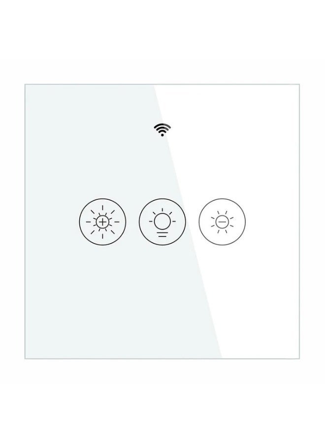 مويس مفتاح تعتيم ذكي MOES WiFi باللمس – زر واحد (أبيض) | لوحة تحكم لمس لتعتيم الإضاءة مع إمكانية ضبط السطوع، يعمل عبر تطبيق Tuya/Smart Life، واتصال WiFi ‎2.4GHz - Image 1