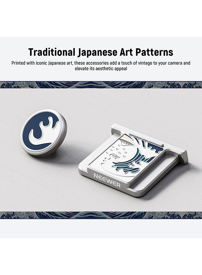 نيوير مجموعة غطاء الحذاء الساخن وزر الغالق لكاميرا نيور X100V X100VI، غطاء الحذاء البارد مع زر تحرير الغالق، ملحقات التصوير الفوتوغرافي المتوافقة مع كاميرا فوجي فيلم X100V X100VI، فضي، CA110 - Image 5