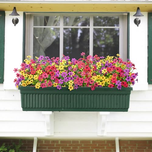 Bassion 20 Bundles Artificial Flowers for Outdoors Decorations, UV Resistant Faux Plants Fake Silk Flowers for Outside Daisy Hanging Planters Window Box Front Door Porch Patio Yard Home Decor - Image 5