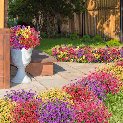 Bassion 20 Bundles Artificial Flowers for Outdoors Decorations, UV Resistant Faux Plants Fake Silk Flowers for Outside Daisy Hanging Planters Window Box Front Door Porch Patio Yard Home Decor - Image 4