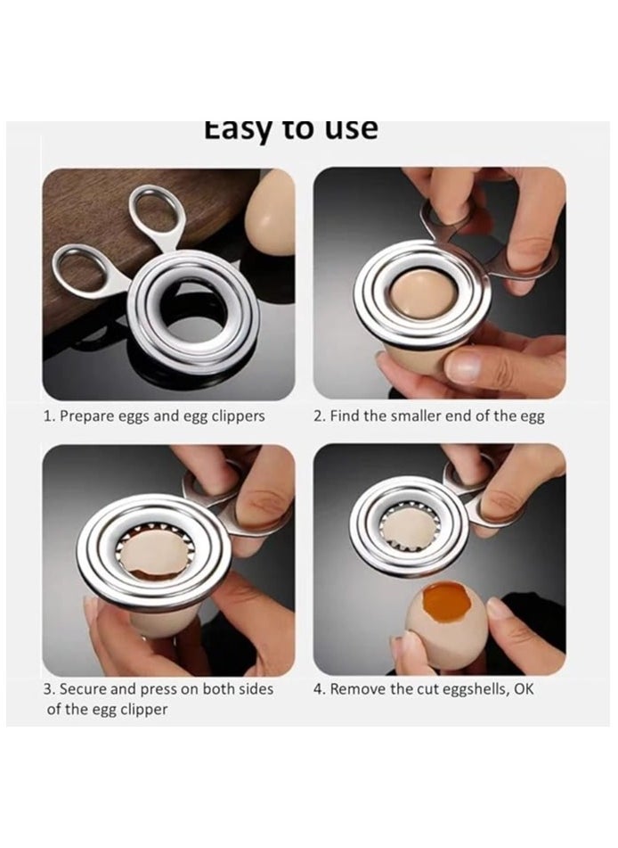 Generic Egg Topper Cutter, Egg Cracker Toppe, Stainless Steel Boiled Egg Cutter Cracker, Multifunctional Egg Slicer, for All Kinds of Boiled or Raw Eggs  - Image 5