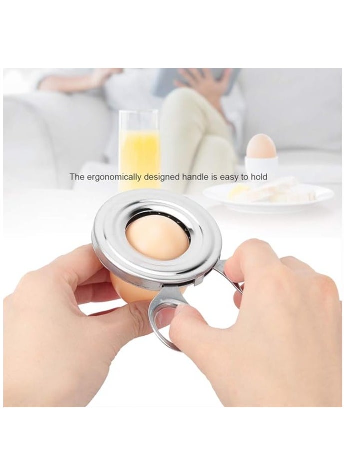 Generic Egg Topper Cutter, Egg Cracker Toppe, Stainless Steel Boiled Egg Cutter Cracker, Multifunctional Egg Slicer, for All Kinds of Boiled or Raw Eggs  - Image 3