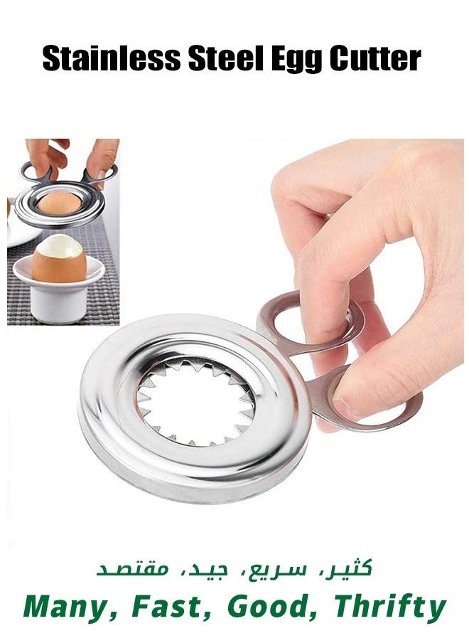 Generic Egg Topper Cutter, Egg Cracker Toppe, Stainless Steel Boiled Egg Cutter Cracker, Multifunctional Egg Slicer, for All Kinds of Boiled or Raw Eggs  - Image 1