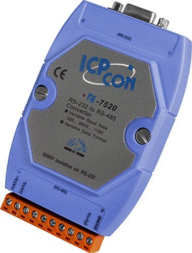 ICP Das محول تسلسلي معزول RS-232 إلى RS-485 من ICP DAS USA ICP-I-7520 مع تركيب على سكة دين. - Image 1