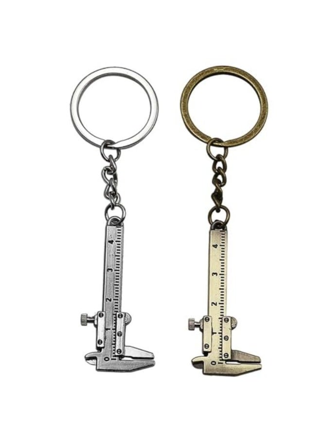 أداة قياس دقيقة إبداعية للرجال والنساء، بلّين معدني محمول بمدى 0-40 مم، حزام مفاتيح، مكبس حركي، مسطرة محمولة، سلسلة مفاتيح صغيرة - Image 1
