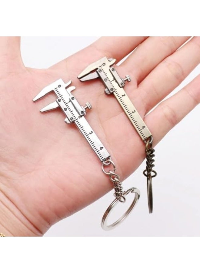 أداة قياس دقيقة إبداعية للرجال والنساء، بلّين معدني محمول بمدى 0-40 مم، حزام مفاتيح، مكبس حركي، مسطرة محمولة، سلسلة مفاتيح صغيرة - Image 4