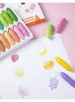 YPlus Peanut Crayons For Kids 12 Pastel Colors Washable Toddler Crayons Nontoxic Baby Crayons For Ages 24 13 48 Coloring Art Supplies  - Image 3