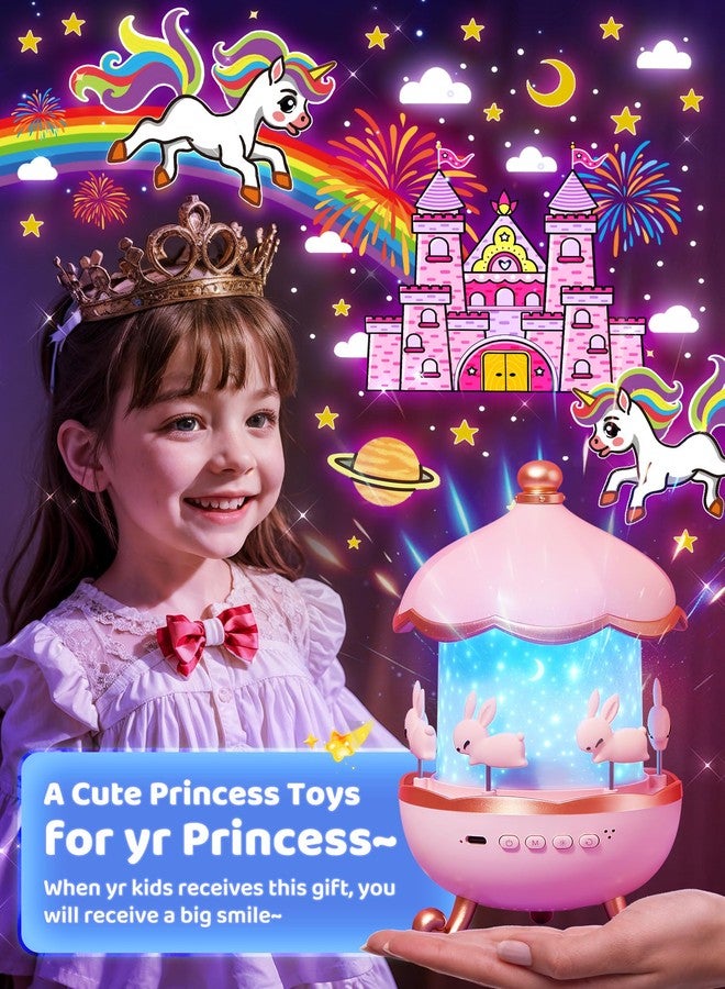 PIKOY Carousel Night Light for Kids,15 Music+15 Films+315 Colors Star Projector for Kids Night Light Projector,360°+Remote+1200mah Unicorn Toys for Girls Room Decor,Autism Toys,Toddler Gifts for Girls Baby - Image 2