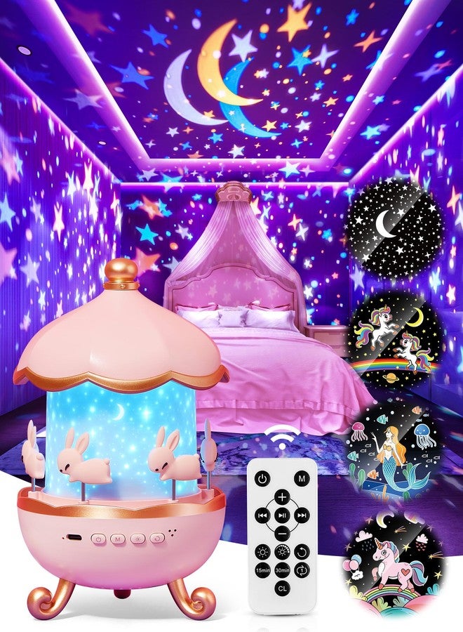 PIKOY Carousel Night Light for Kids,15 Music+15 Films+315 Colors Star Projector for Kids Night Light Projector,360°+Remote+1200mah Unicorn Toys for Girls Room Decor,Autism Toys,Toddler Gifts for Girls Baby - Image 1