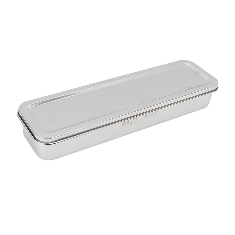 Stainless Steel Cutlery Tray Holder Kitchen Chopstick Spoon Fork Storage Box with Lid Drainer Natural Color - Image 3