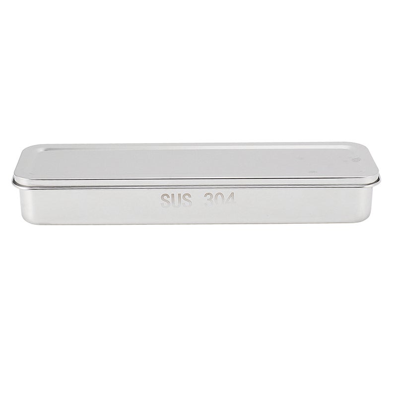 Stainless Steel Cutlery Tray Holder Kitchen Chopstick Spoon Fork Storage Box with Lid Drainer Natural Color - Image 1