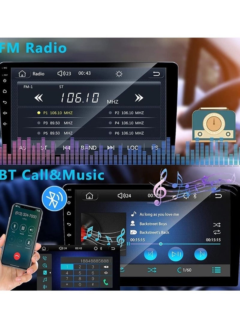 RAYMOS 9 Inch Android Screen For Car 2GB RAM 32 GB Memory Support Apple Carplay Android Auto Full HD Touch Screen Display built In Bluetooth USB Radio WiFi PlayStore Night Vision Camera included - Image 1