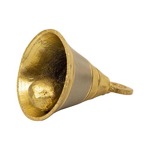 Putrika Traditional Brass Pooja Door Bell | Ghanti for Worship | Temple Home - Two Color (Medium) [Pack of 4] - Image 3